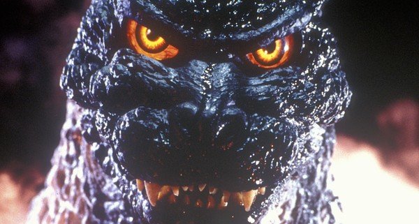 Extreme close-up of Burning Godzilla